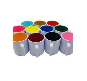 Caneca Polímero Interior Colorido - Polímero 350ml  - Impressão somente fora  - Interior Colorido 