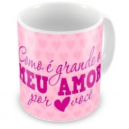 Caneca Porcelana Normal - Porcelana 350ml  - Brilho  - Tamanho arte: 21x9,75cm