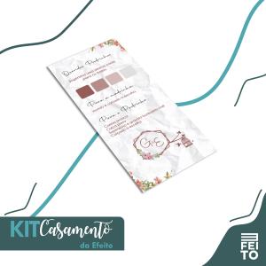 Paleta de Cores Traje Padrinhos - Kit Casamento da Efeito - Papel vergê ou papel ovo 180g 10x20 ou 14x20cm - 4x0 (somente frente)  - Corte reto 